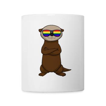 LGBT Sunglasses Otter Tier LGBTQ Sonnebrille - Tasse - Weiß - Vorne