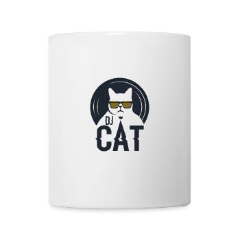 DJ Cat - Katze mit Sonnenbrille Vinyl - Tasse - Weiß - Vorne