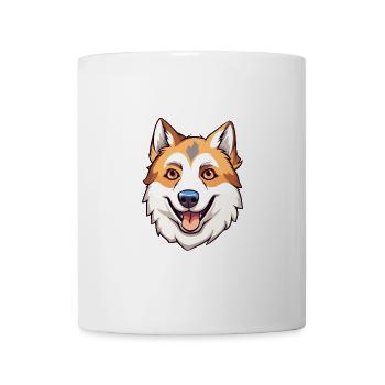 Shikoku Hunderasse Cartoon Kawaii Illustration - Tasse - Weiß - Vorne