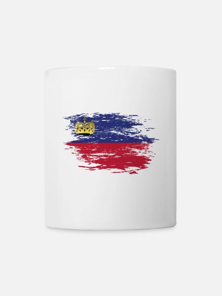 Liechtenstein Flagge used - Tasse - Weiß
