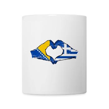 Bosnien Griechenland Flagge Hände Herzform used - Tasse - Weiß - Vorne