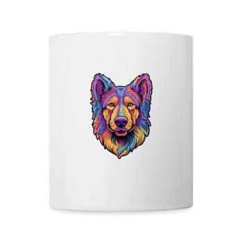 Böhmischer Schäferhund Rasse Cartoon Kawaii Illustration - Tasse - Weiß - Vorne