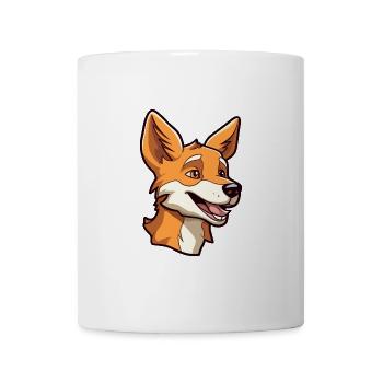 Dingo Hunderasse Cartoon Kawaii Illustration - Tasse - Weiß - Vorne