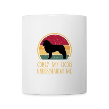 Englischer Schäferhund Hund Liebhaber Silhouette Retro Sonnenuntergang - Tasse - Weiß - Vorne