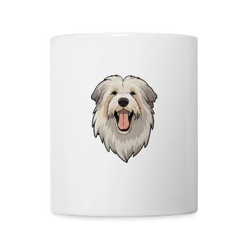 Pyrenäen-Schäferhund-Rasse Aquarell-Karikatur Kaw - Tasse - Weiß - Vorne