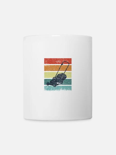 Vintage Rasenmäher - Tasse - Weiß