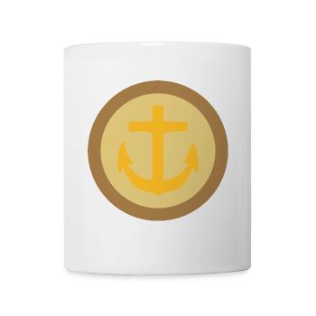 Knopf Marine Anker Schluterklappe - Tasse - Weiß - Vorne