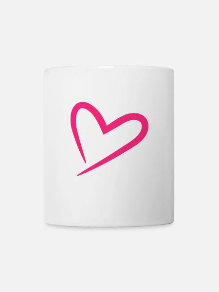 Herz in Rosa - Tasse - Weiß
