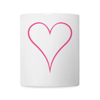 Herz Design neu Rosa - Tasse - Weiß - Vorne