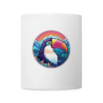 Tukan Aquarell Karikatur Kawaii Haustier Tier Farbe - Tasse - Weiß - Vorne