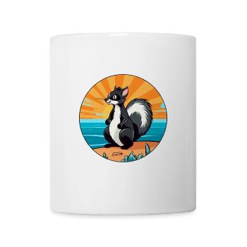 Skunk Aquarell Cartoon Kawaii Clipart Tier - Tasse - Weiß - Vorne