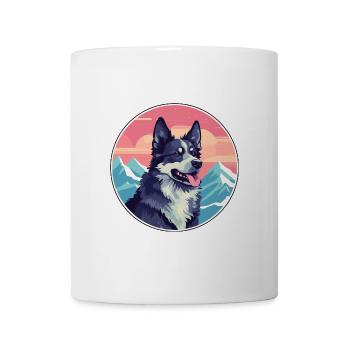 Mudi Hunderasse Cartoon Kawaii Aquarell - Tasse - Weiß - Vorne