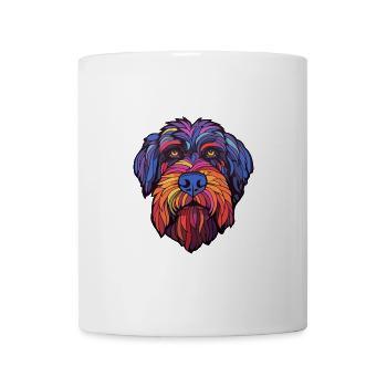 Schwarzer russischer Terrier Hunderasse Karikatur Kawaii Ill - Tasse - Weiß - Vorne