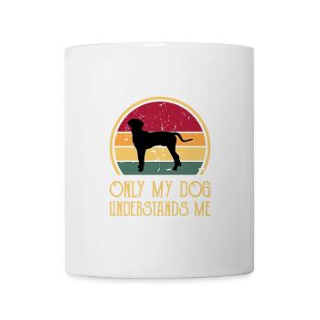 Hannover Hound Hundeliebhaber Silhouette Vintage Sonnenuntergang - Tasse - Weiß - Vorne