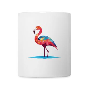 Flamingo Bunte Aquarell-Tierillustration - Tasse - Weiß - Vorne