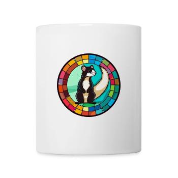 Stinktierglas bunte Karikatur Kawaii Tier - Tasse - Weiß - Vorne