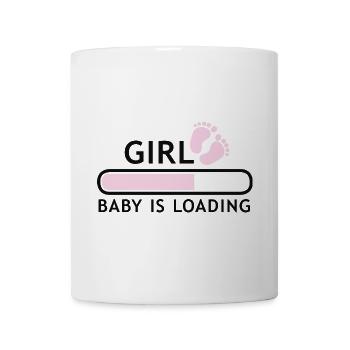 Girl baby is loading Babybauch schwanger Fuß - Tasse - Weiß - Vorne