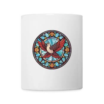 Taube bunte Aquarell-Tier-Haustier-Illustration - Tasse - Weiß - Vorne