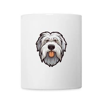Cumberland Schäferhund Hunderasse Cartoon Kawaii Illus - Tasse - Weiß - Vorne