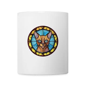 Burmesische Katzenrasse Bunte Aquarell-Illustration - Tasse - Weiß - Vorne