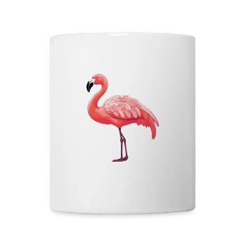 Flamingo-Karikatur Kawaii Aquarell-Illustration - Tasse - Weiß - Vorne