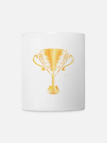 Goldener Siegerpokal Trophäe Gewinner - Tasse - Weiß