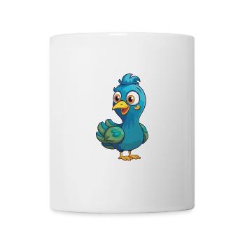 Pfauenkarikatur Kawaii Aquarellillustration - Tasse - Weiß - Vorne