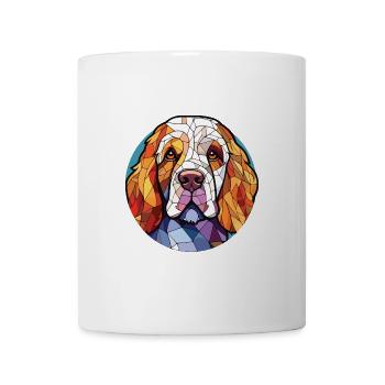 Clumber Spaniel Hunderasse Aquarell Illustration - Tasse - Weiß - Vorne