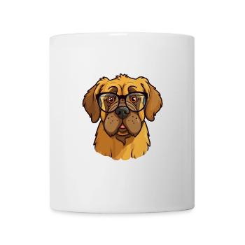 Mastiffs Hunderasse Aquarell Cartoon Kawaii Glas - Tasse - Weiß - Vorne