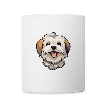Lowchen Hunderasse Aquarell Karikatur Kawaii Clipar - Tasse - Weiß - Vorne