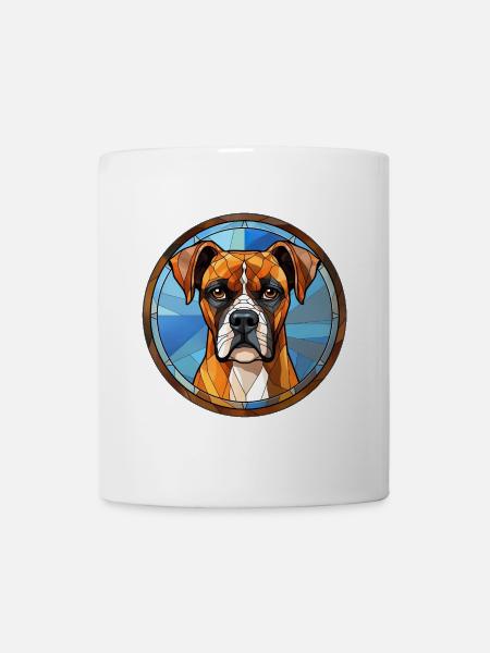 Boxer Hunderasse Aquarellglas - Tasse - Weiß