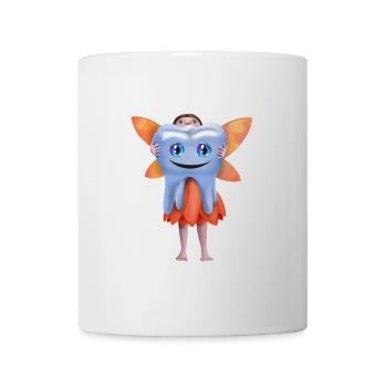 Zahnfee - Lachender Zahn mit Flügeln - Tasse - Weiß - Vorne