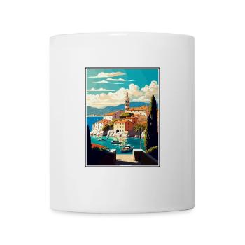 Brac Kroatien Vintage Reiseposter WPA Souvenir - Tasse - Weiß - Vorne