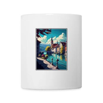 Thun Schweiz Vintage Reiseposter Souvenir - Tasse - Weiß - Vorne