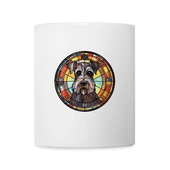 Standard Schnauzer Hunderasse Buntglas Colorfu - Tasse - Weiß - Vorne