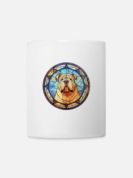 Shar Pei Hunderasse Buntes Glas Buntes Wasserkoll - Tasse - Weiß