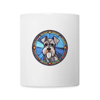 Mittelschnauzer Hunderasse Buntglas Bunt W - Tasse - Weiß - Vorne