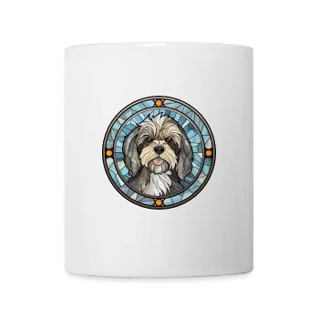 Lowchen Hunderasse Buntes Glas Buntes Wassercolo - Tasse - Weiß - Vorne
