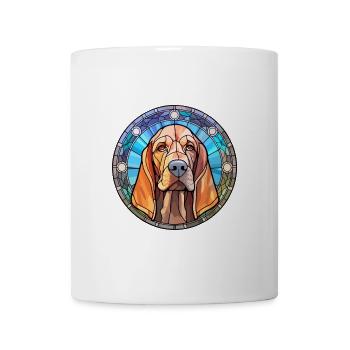 Bluthund Hund Rasse Buntes Glas Buntes Wasser - Tasse - Weiß - Vorne