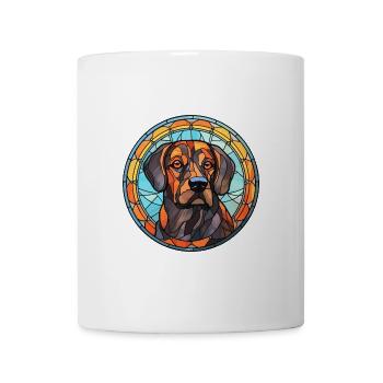 Berger de Beauce Hunderasse Buntglas bunt - Tasse - Weiß - Vorne