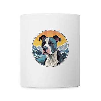 Staffordshire Bullterrier Hunderasse Karikatur Kawai - Tasse - Weiß - Vorne