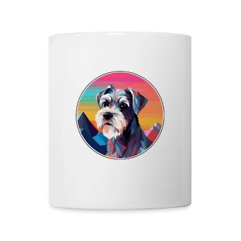 Mittelschnauze Hunderasse Karikatur Kawaii Aquarell - Tasse - Weiß - Vorne