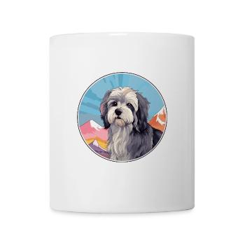 Lowchen Hunderasse Karikatur Kawaii Aquarell - Tasse - Weiß - Vorne