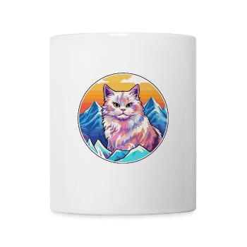 Deutsche Rex-Katze Bunte Karikatur Aquarell Illustration - Tasse - Weiß - Vorne