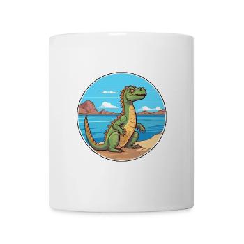 Basilisk Aquarell Cartoon Kawaii Clipart Tier - Tasse - Weiß - Vorne