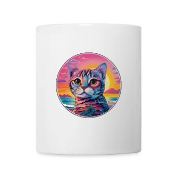 Singapura Katze Rasse Aquarell Karikatur Kawaii Haustier - Tasse - Weiß - Vorne