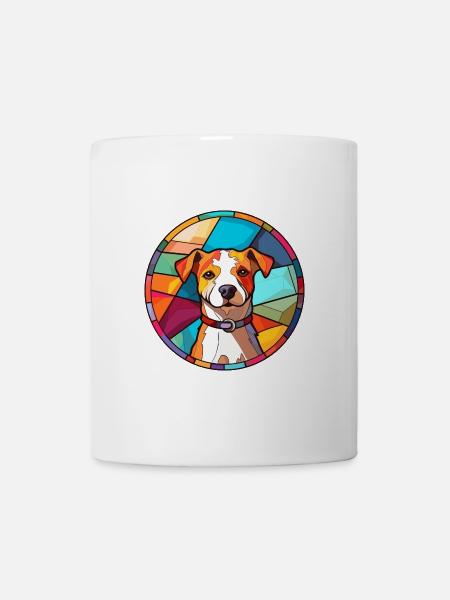 Hund Bunte Karikatur Kawaii Tier - Tasse - Weiß
