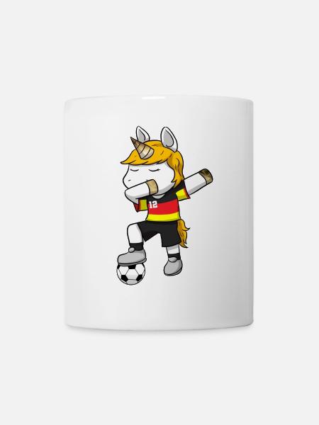 Einhorn Fußball Fusball - Tasse - Weiß