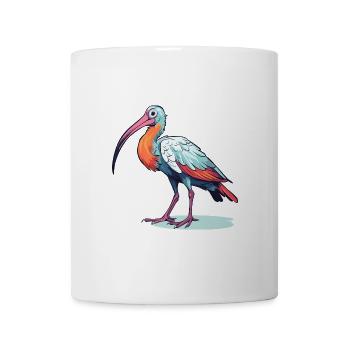 Ibis Buntes Aquarell Cartoon Kawaii Tier - Tasse - Weiß - Vorne