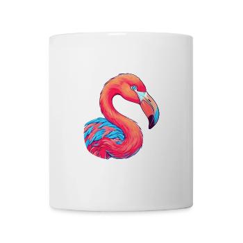 Flamingo Buntes Aquarell Cartoon Kawaii Tier - Tasse - Weiß - Vorne